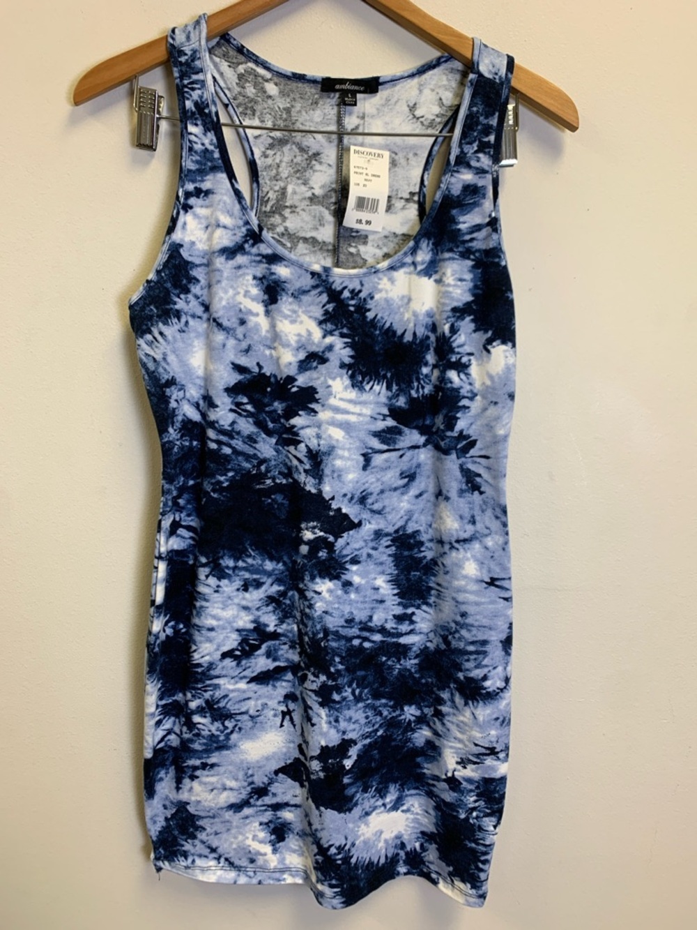 Finders Keepers Navy & White Tie-Dye Racerback Tank